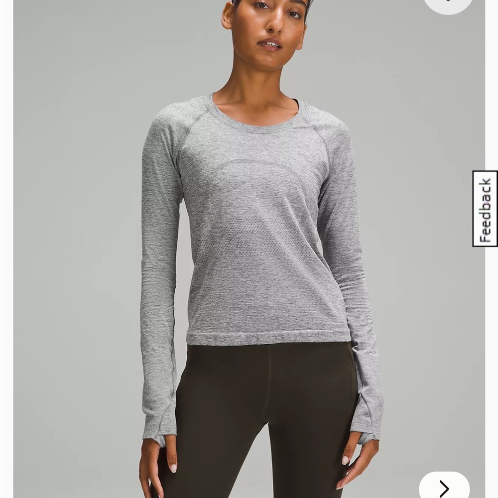 Lulu Lemon Women's Long Sleeve Heather Gray Performance Top